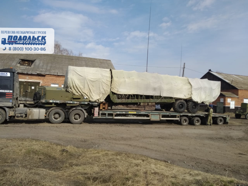 Перевозка военной установки АНП2 автопоездом